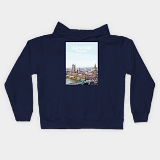 London Houses of Parliament England UK  Big Ben. Travel poster Kids Hoodie